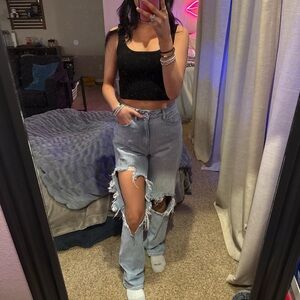 PacSun Distressed Light Blue Boyfriend Jeans